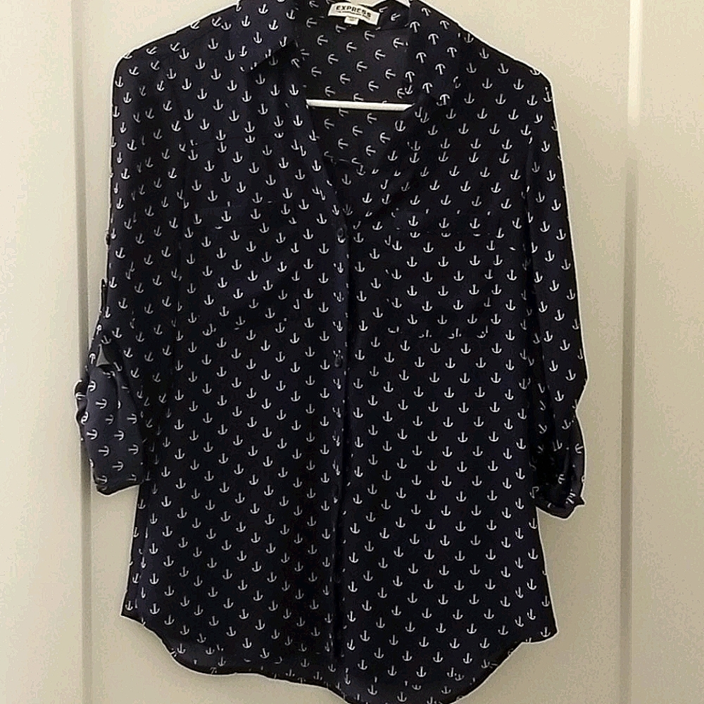 Express button down portofino blouse